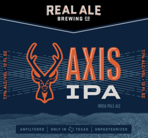 Real Ale Brewing Co Axis IPA February 2023