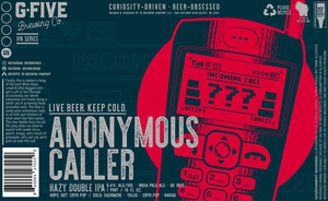 Anonymous Caller Hazy Double IPA March 2023