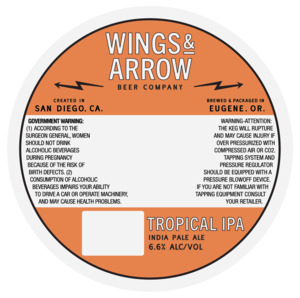 Wings & Arrow Beer Company Tropical IPA