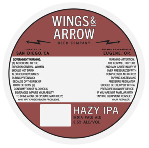 Wings & Arrow Beer Company Hazy India Pale Ale
