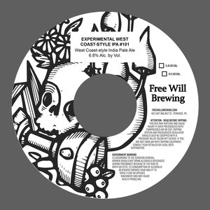 Free Will Brewing Experimental West Coast IPA #101 March 2023