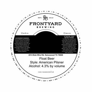 Frontyard Brewing Float Beer February 2023