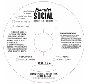 Boulder Social Social West Coast IPA Beer