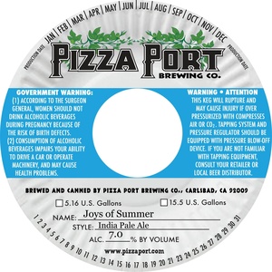 Pizza Port Brewing Co Joys Of Summer March 2023
