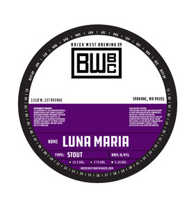 Brick West Brewing Co. Luna Maria Stout
