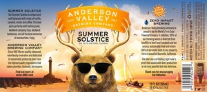 Anderson Valley Brewing Company Summer Solstice March 2023