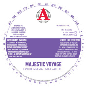 Avery Brewing Co. Majestic Voyage March 2023