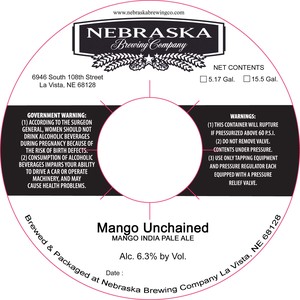 Nebraska Brewing Company Mango Unchained IPA