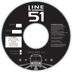 Line 51 Brewing Co Low Motion Mexican Style Lager March 2023