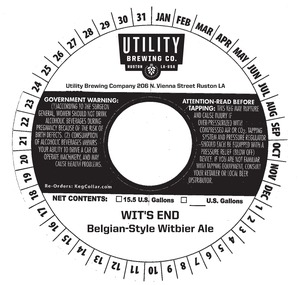 Belgian-style Witbier Ale Wit's End March 2023