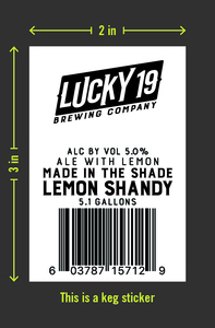 Made In The Shade Lemon Shandy March 2023