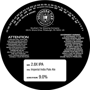 Southern Tier Brewing Company 2.8x IPA March 2023