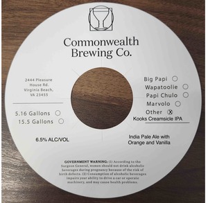Commonwealth Brewing Co Kooks April 2023