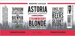 Astoria Brewing Company Strawberry Blonde April 2023