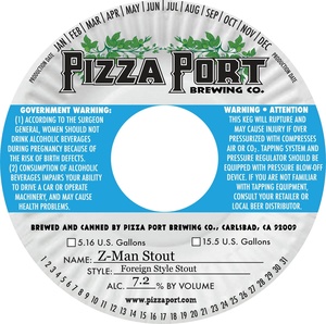 Pizza Port Brewing Co Z-man Stout