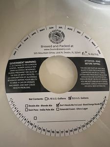 Destin Brewery Don't Hassle Me I'm Local - Blood Orange Blonde Ale March 2023