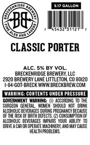 Breckenridge Brewery, LLC Classic Porter