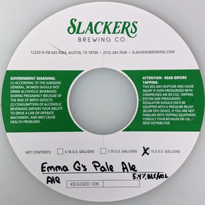 Slackers Brewing Co. Emma G's Pale Ale