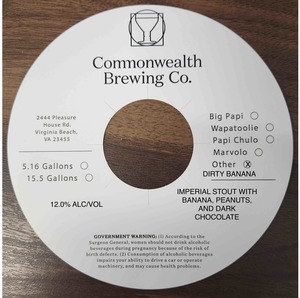 Commonwealth Brewing Co Dirty Banana March 2023