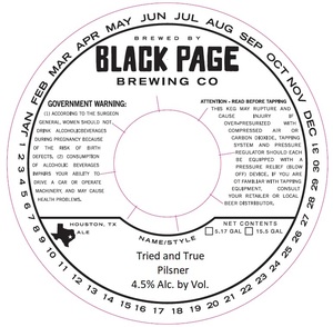 Black Page Brewing Co Tried And True