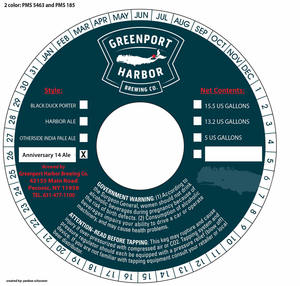 Greenport Harbor Brewing Co. Anniversary 14 Ale March 2023