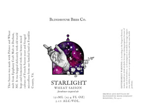 Blindhouse Beer Co. Starlight Wheat Saison Farmhouse-inspired Ale April 2023