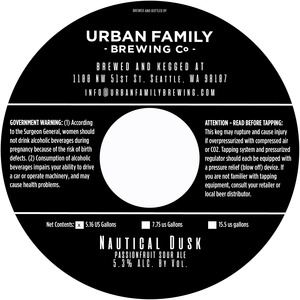 Urban Family Brewing Co. Nautical Dusk April 2023