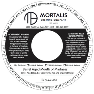 Mortalis Brewing Company Barrel Aged Mouth Of Madness