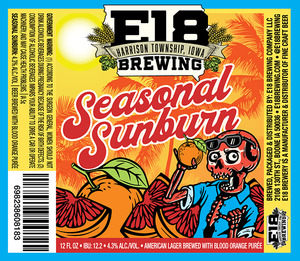 E18 Brewing Company Seasonal Sunburn April 2023