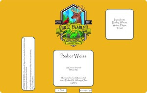 Rice Family Brewing Baker Weiss A German Inspired Wheat Ale April 2023