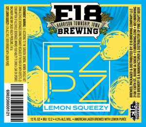 E18 Brewing Company Ezpz Lemon Squeezy April 2023