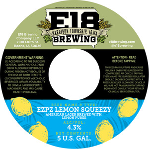 E18 Brewing Company Ezpz Lemon Squeezy April 2023