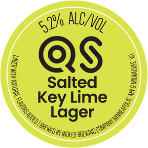 Indeed Brewing Company Qs Salted Key Lime Lager April 2023