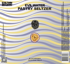 Evil Twin Brewing New York City Evil Water - Pastry Seltzer Blackberry, Passionfruit April 2023
