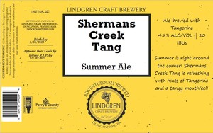 Lindgren Craft Brewery Inc Shermans Creek Tang April 2023