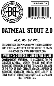 Breckenridge Brewing Company, Bbi Acquisition Oatmeal Stout 2.0
