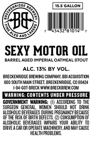 Breckenridge Brewing Company, Bbi Acquisition Sexy Motor Oil