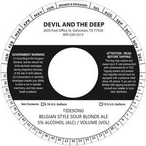 Tidesong Belgian Style Sour Blonde Ale