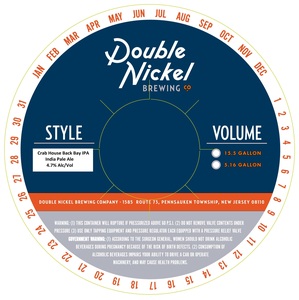 Double Nickel Brewing Co Crab House Back Bay IPA April 2023