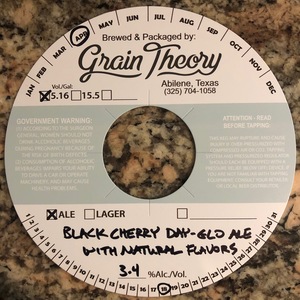 Grain Theory Black Cherry Day-glo Ale With Natural Flavors April 2023