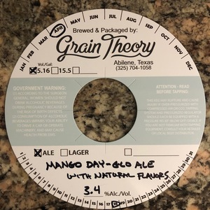 Grain Theory Mango Day-glo Ale With Natural Flavors April 2023