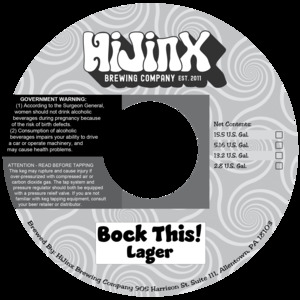 Hijinx Brewing Company Bock This!