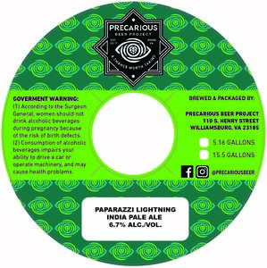 Precarious Beer Project Paparazzi Lightning April 2023