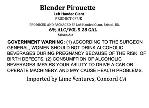 Left Handed Giant Blender Pirouette April 2023