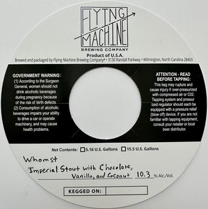 Flying Machine Brewing Company Whomst Imperial Stout With Chocolate, Vanilla, And Coconut May 2023