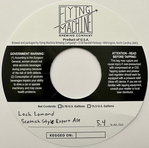 Flying Machine Brewing Company Loch Lomond Scottish Style Export Ale May 2023