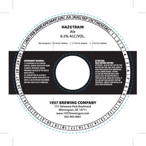 1937 Brewing Company Hazetrain Ale May 2023