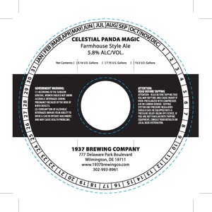 1937 Brewing Company Celestial Panda Magic Farmhouse Style Ale May 2023