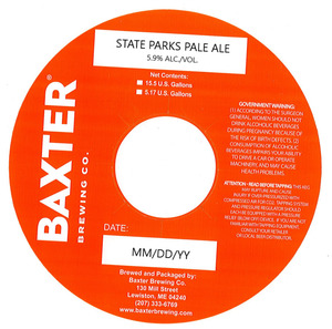 Baxter Brewing Co State Parks Pale Ale May 2023