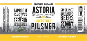 Astoria Brewing Company Unfiltered Pilsner May 2023